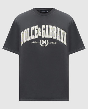 Dolce&Gabbana Grey T-shirt with logo print G8TA2TG7PK7