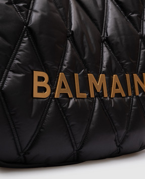 Balmain Black quilted logo tote bag EN1BT929TNDT