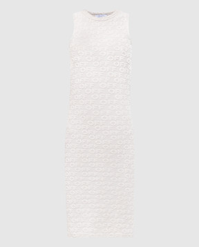 Off-White Beige dress with logo pattern OWDB54TS25JER001