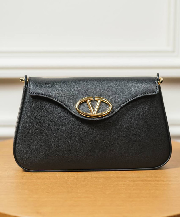 Valentino - Black leather bag with VLogo Signature logo