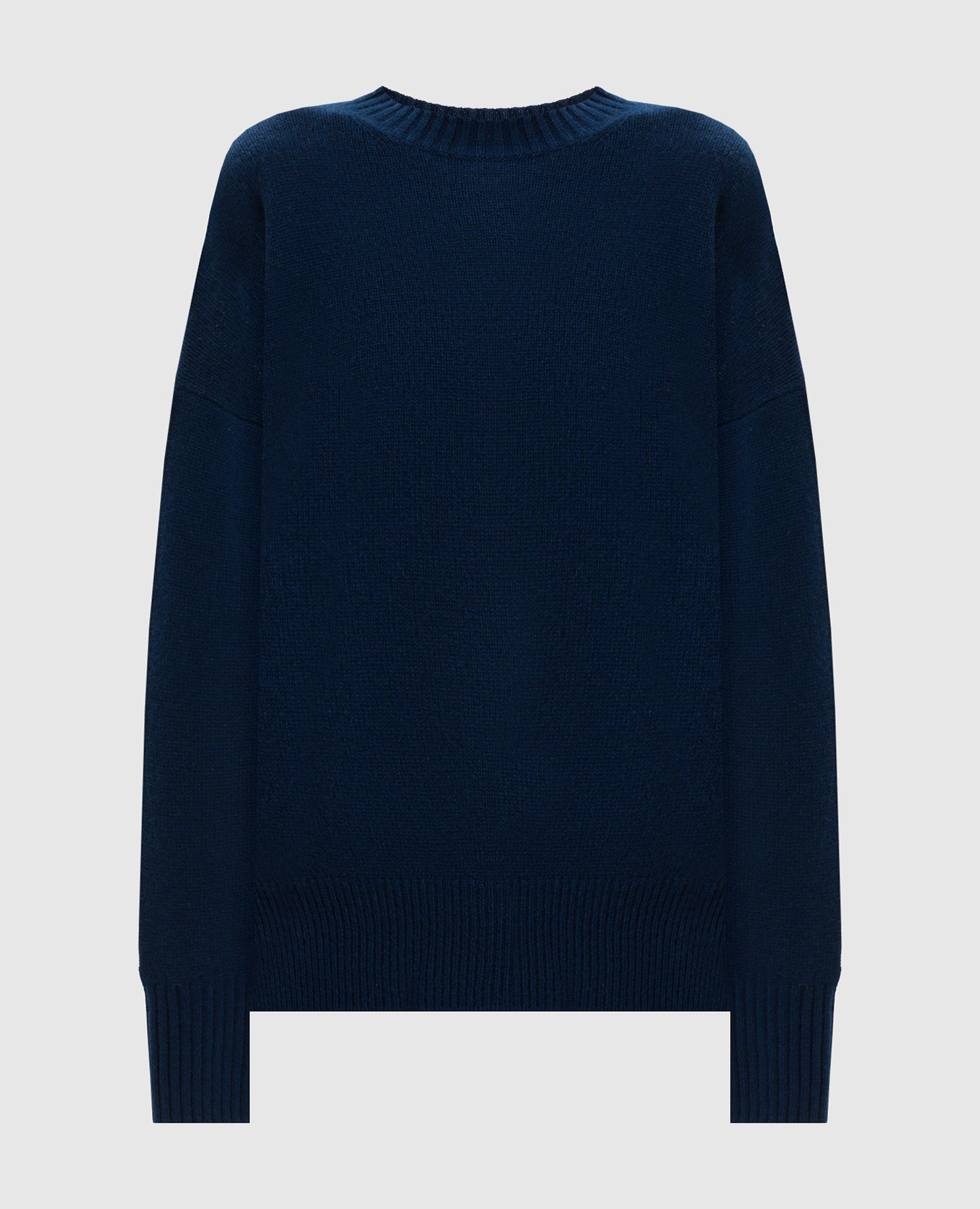 Blue cashmere sweater with slits Allude