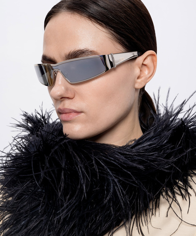 Alexander McQueen - Silver Y2k Sunglasses 821679I3310 - shop with