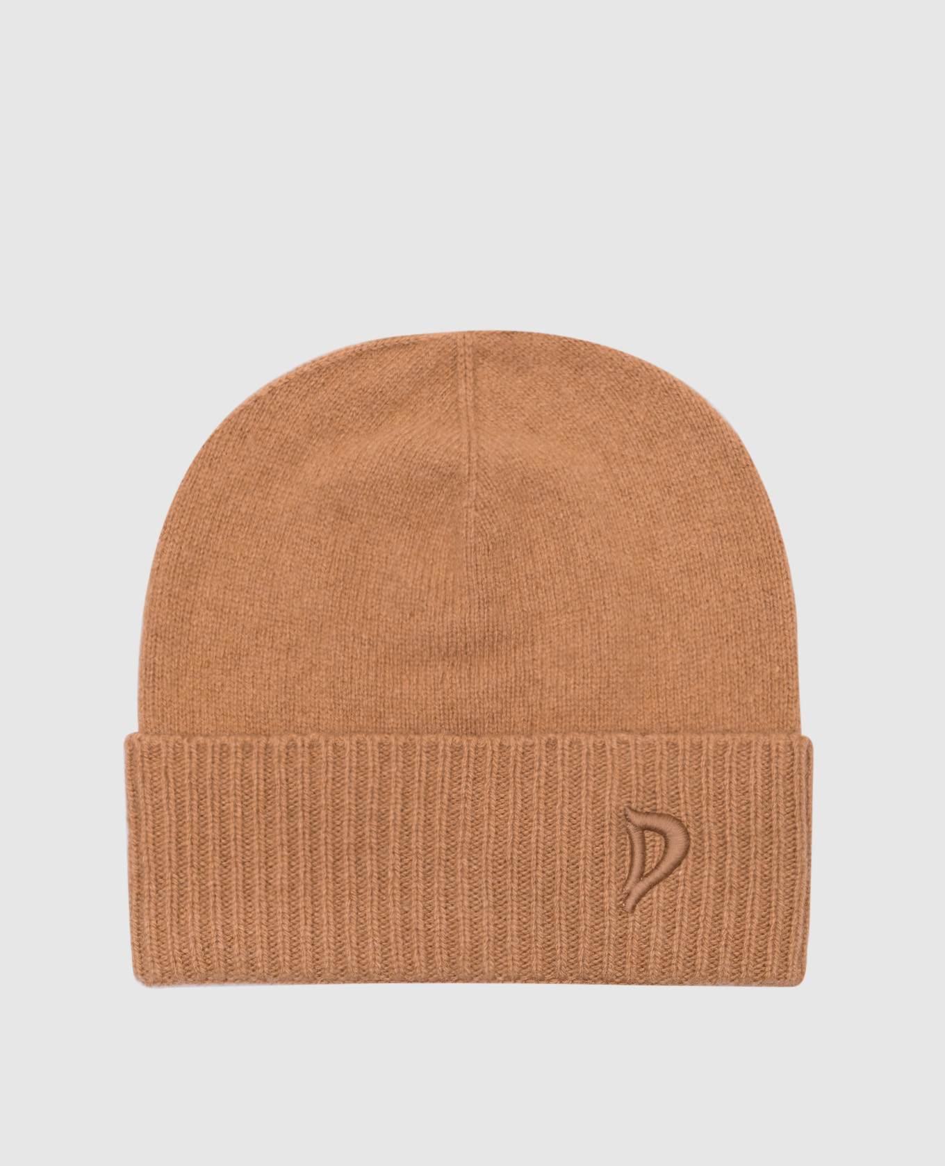 Brown cashmere and wool hat with logo dondup
