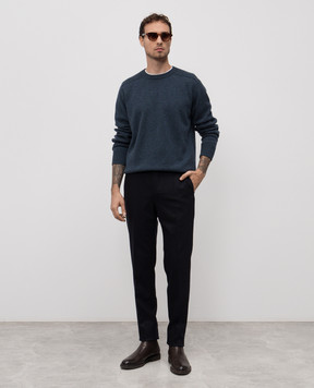 Slowear Blue wool and cashmere pants 1T00984932A