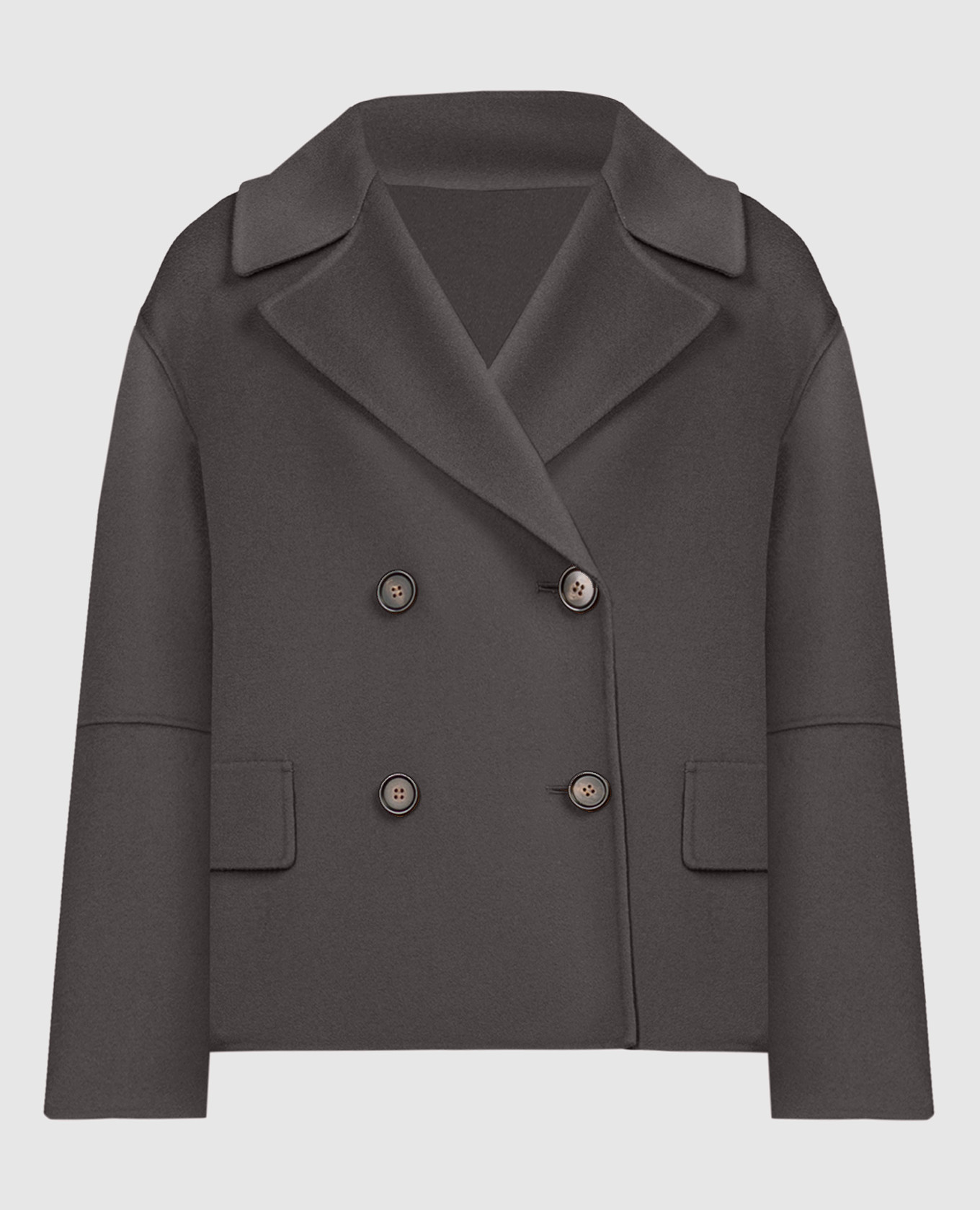 Gray double-breasted wool cape coat max mara