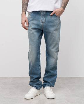 Balmain Blue jeans with a worn effect EH0MI083DF44