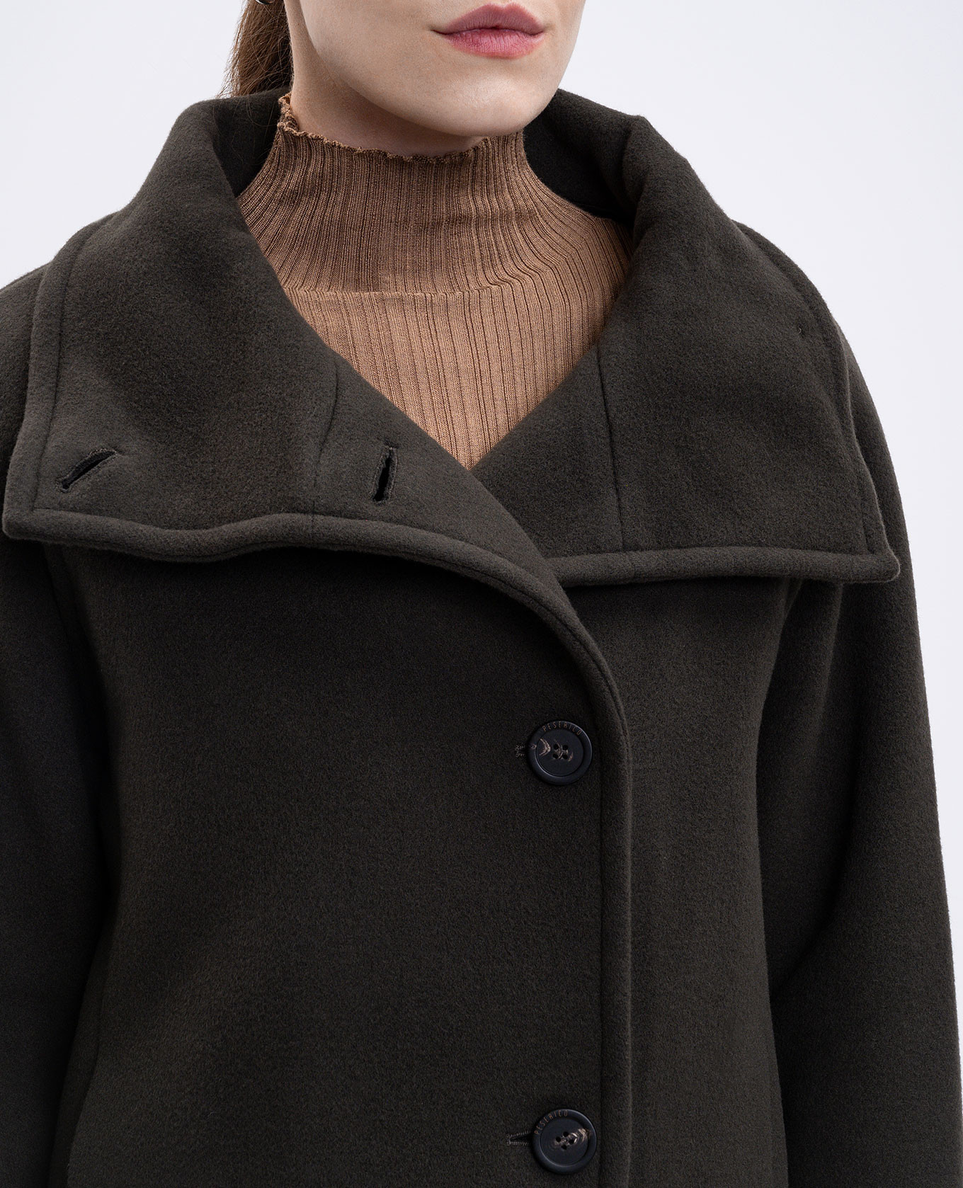 Brown double-breasted coat with wool and cashmere Peserico 5