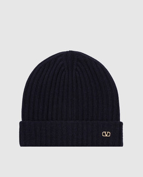 Valentino Blue wool cap with VLogo logo 5W2HB01VGPI