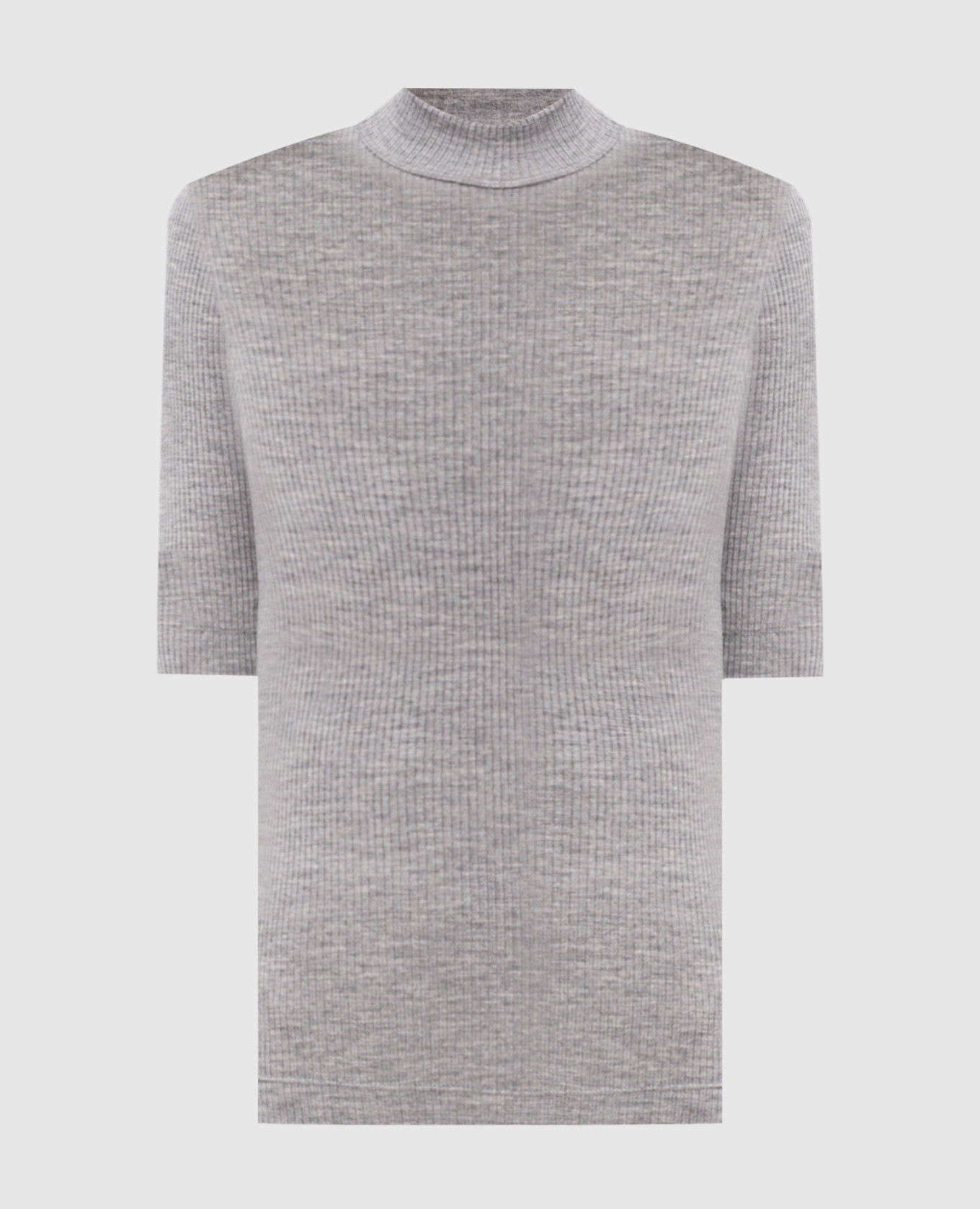 Gray wool top with monil chain Brunello Cucinelli