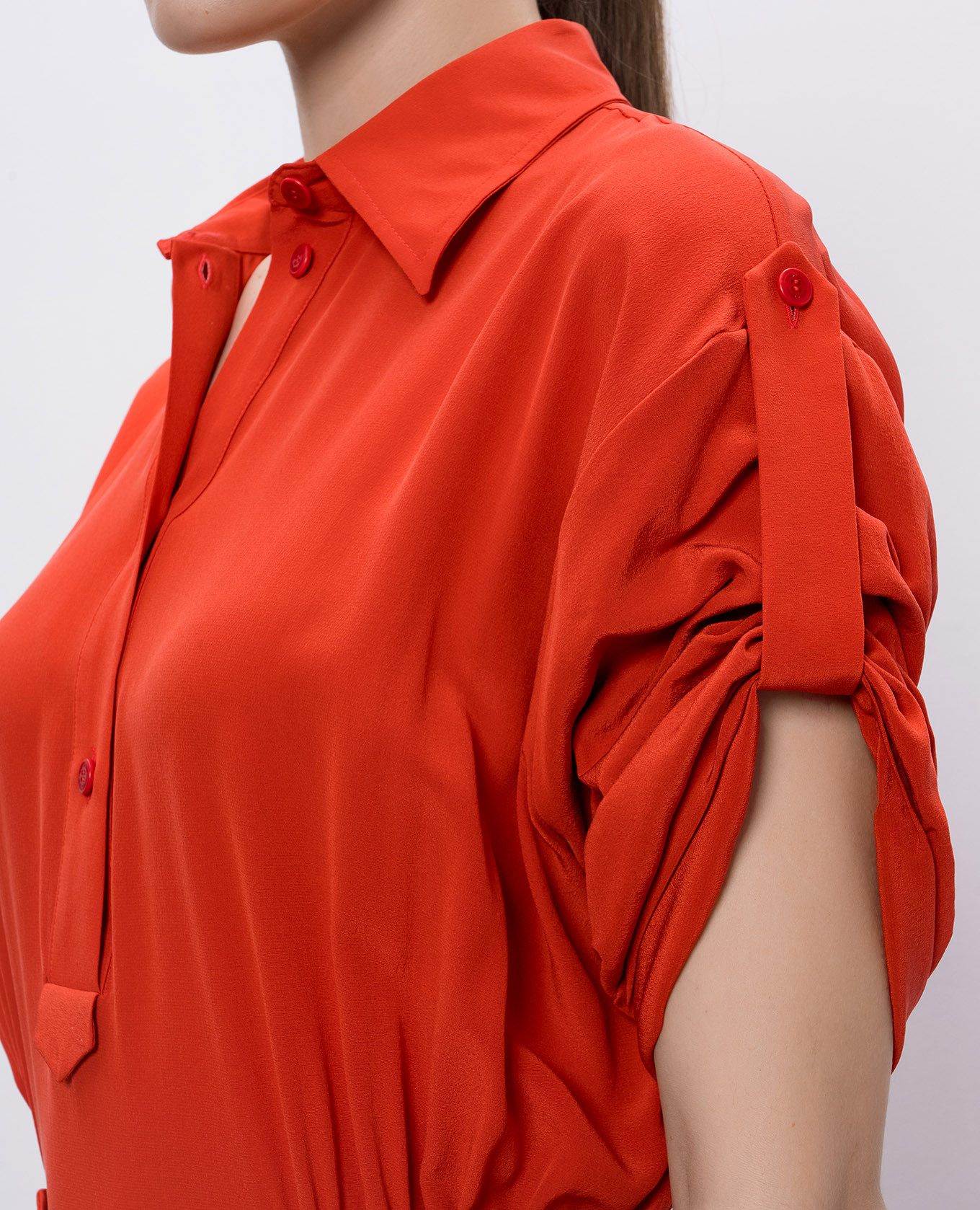 

Red silk shirt dress Ermanno Scervino