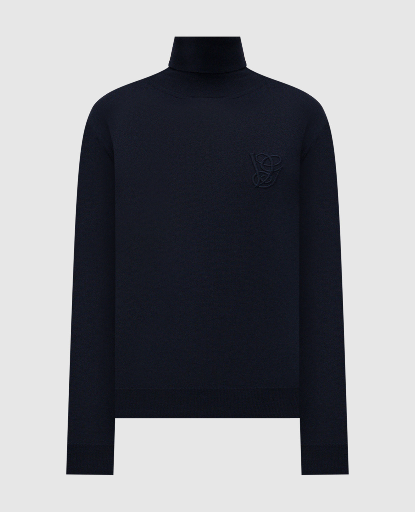 

Blue wool turtleneck with monogram embroidery Valentino
