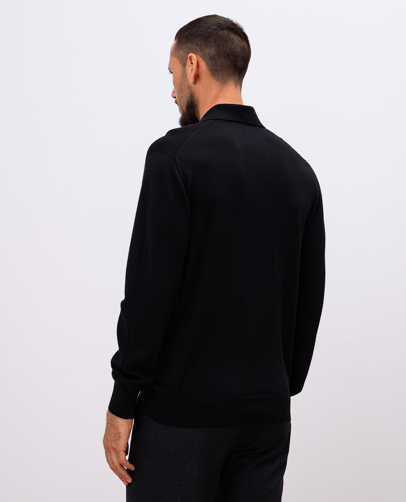 Lasca black wool polo shirt Sease 4