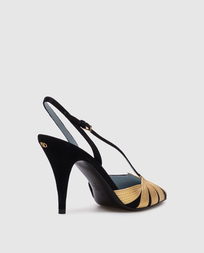 Valentino Foliefoliage black suede slingbacks 6W0S0LX2KMN