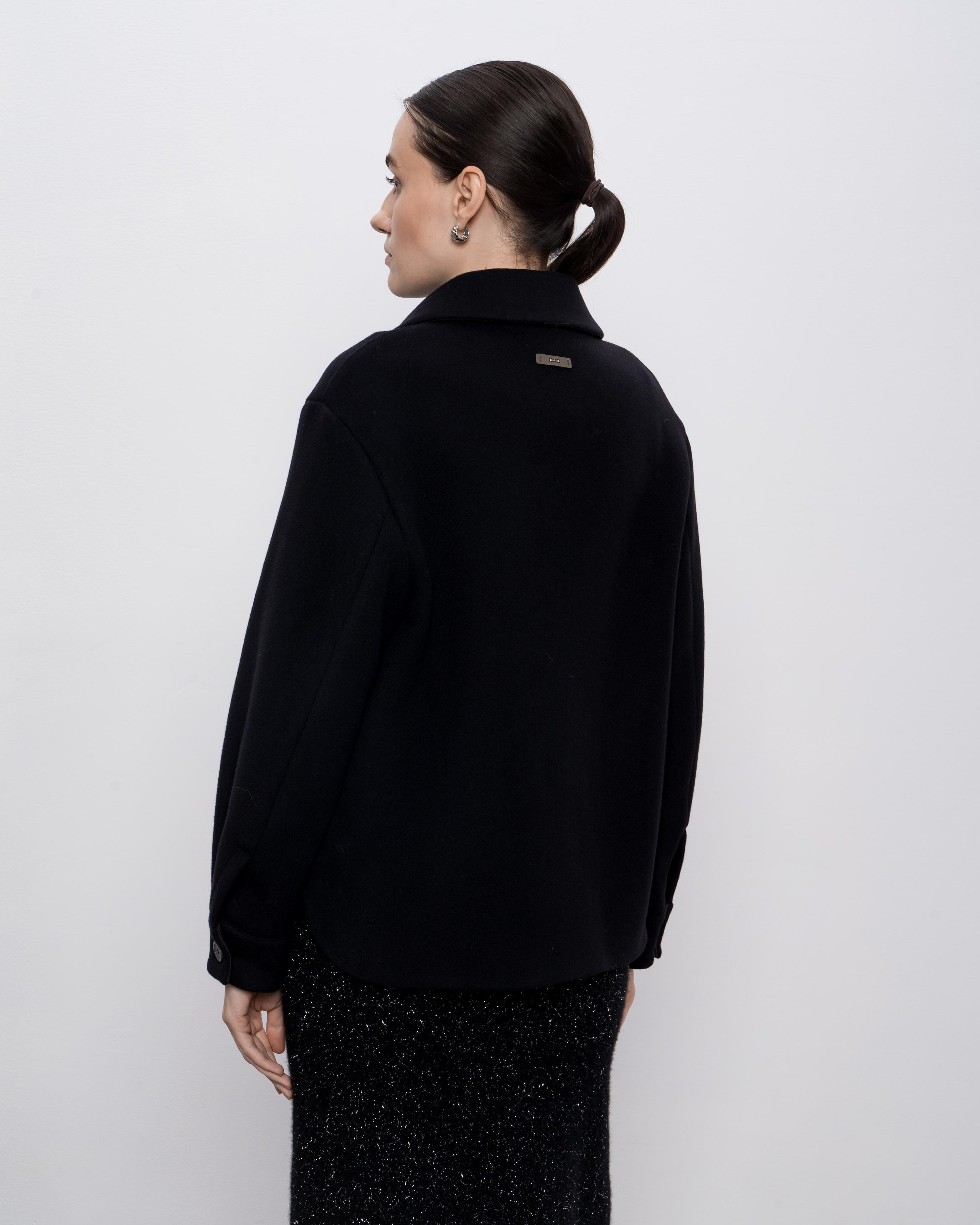 

Black coat with wool and cashmere Peserico