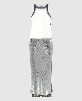 The Attico White midi dress with sequins 250WCW00180MIX014SP
