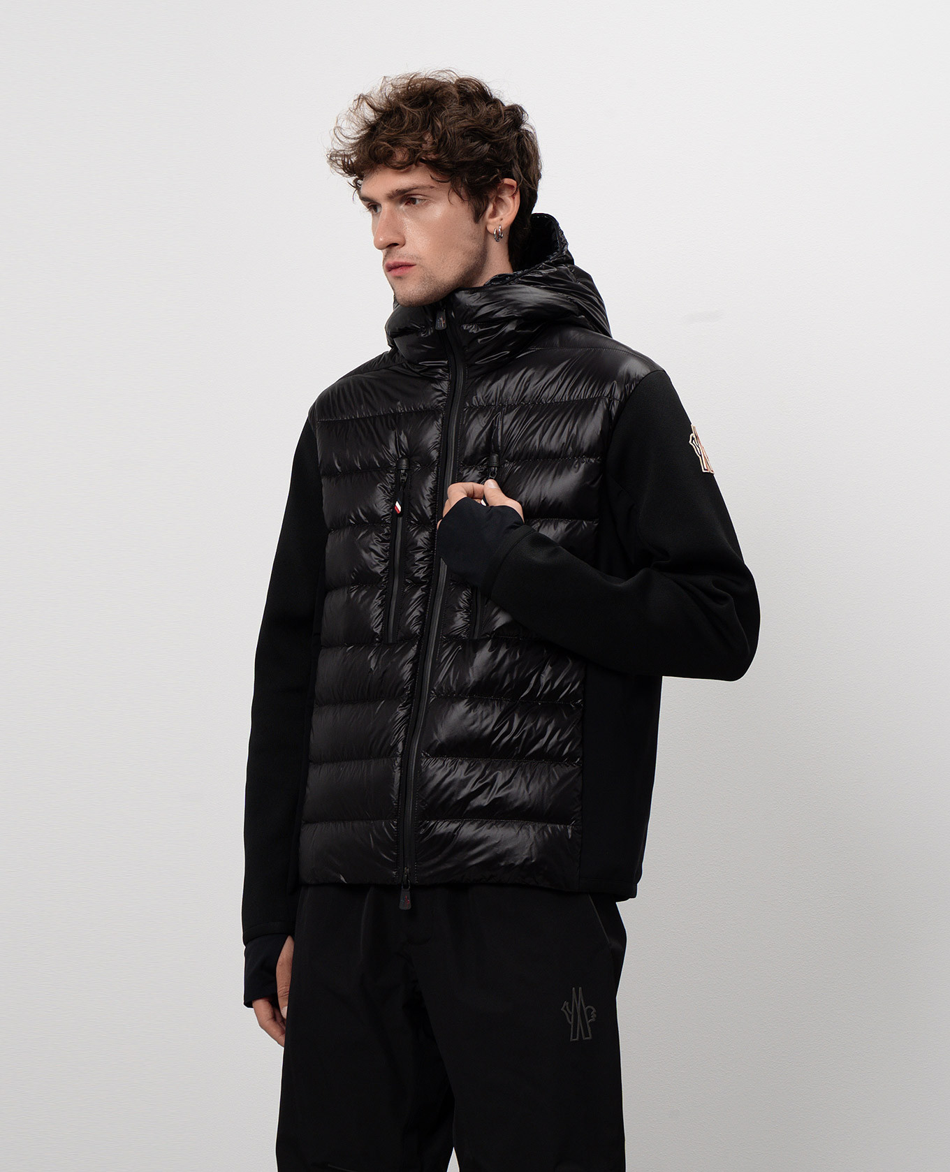 

Black down jacket with logo Moncler Grenoble