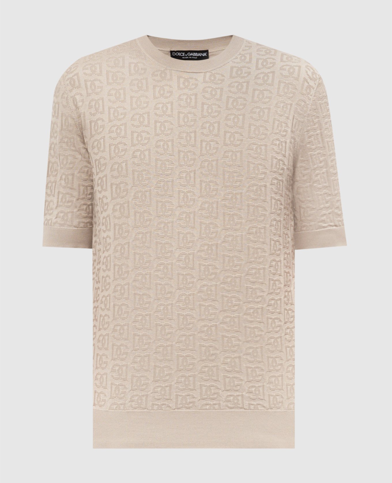 

Beige DG logo monogram woven silk jumper Dolce&Gabbana