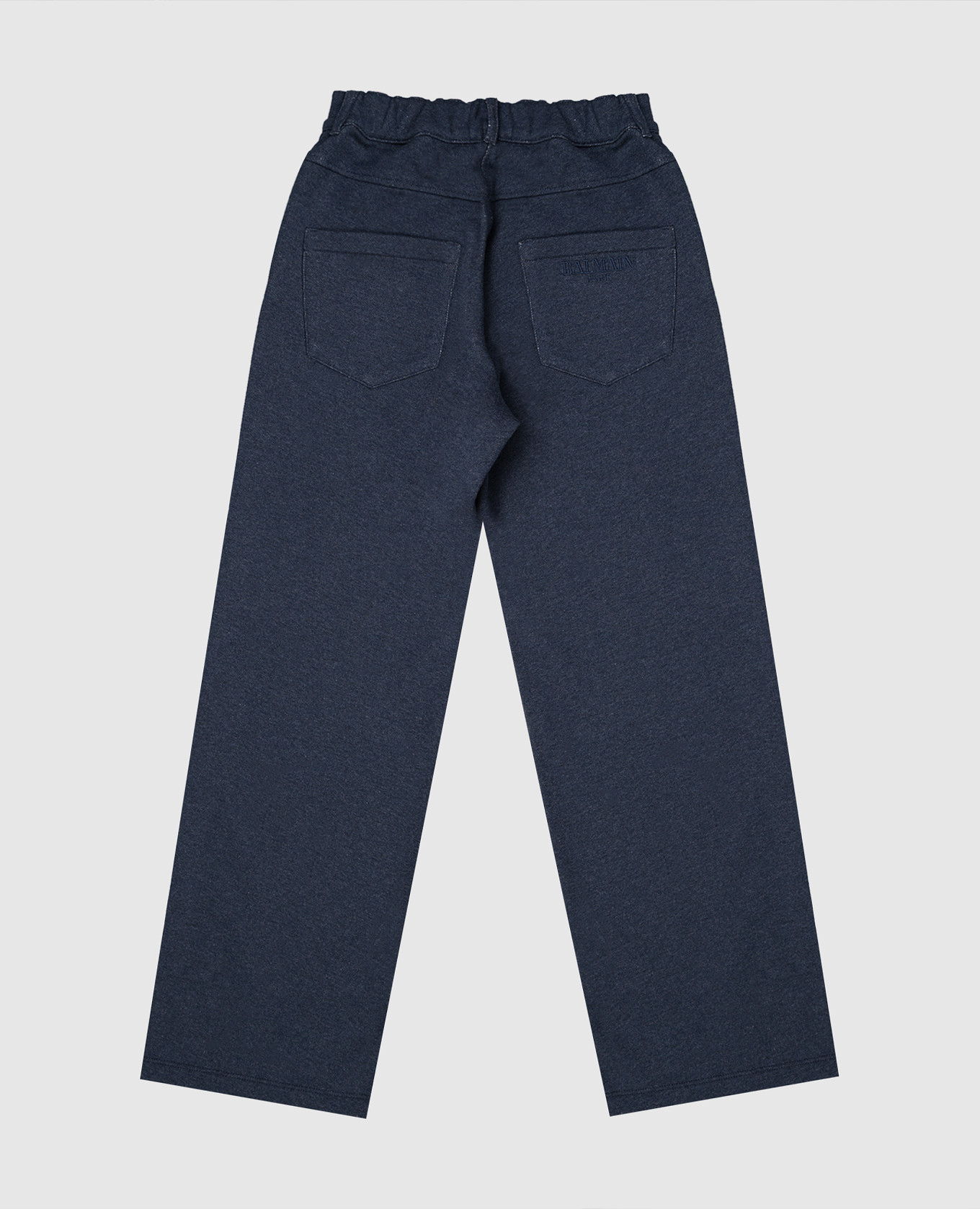 Children's blue pants with logo embroidery Balmain 2