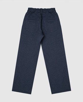 Balmain Children's blue pants with logo embroidery BX6Q70Z33031214