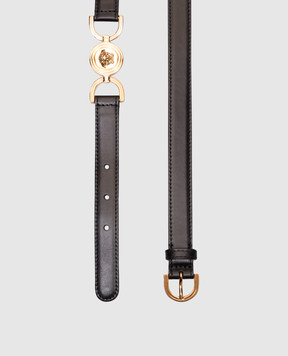 Versace Black leather belt with Medusa emblem 95 1014415DV3T
