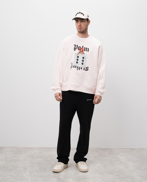 Palm Angels Pink Holly Pin Up Sweatshirt PMBA080S25FLE003