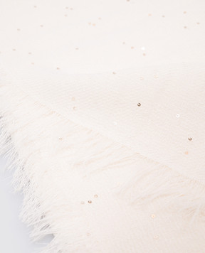 Peserico Beige scarf with sequins S31512C0CC487