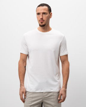 ISAIA White T-shirt with silk MCI154JP001