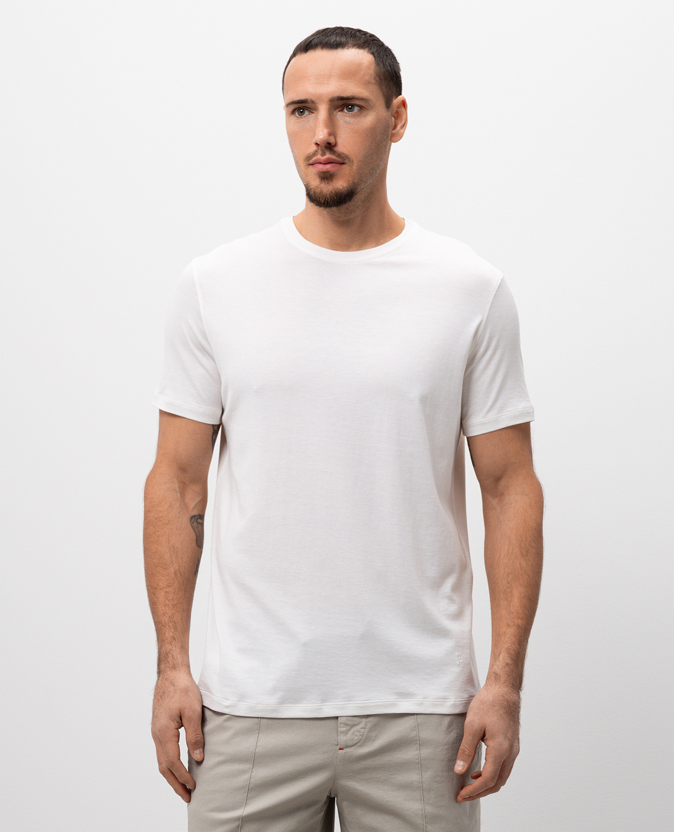 

White T-shirt with silk ISAIA