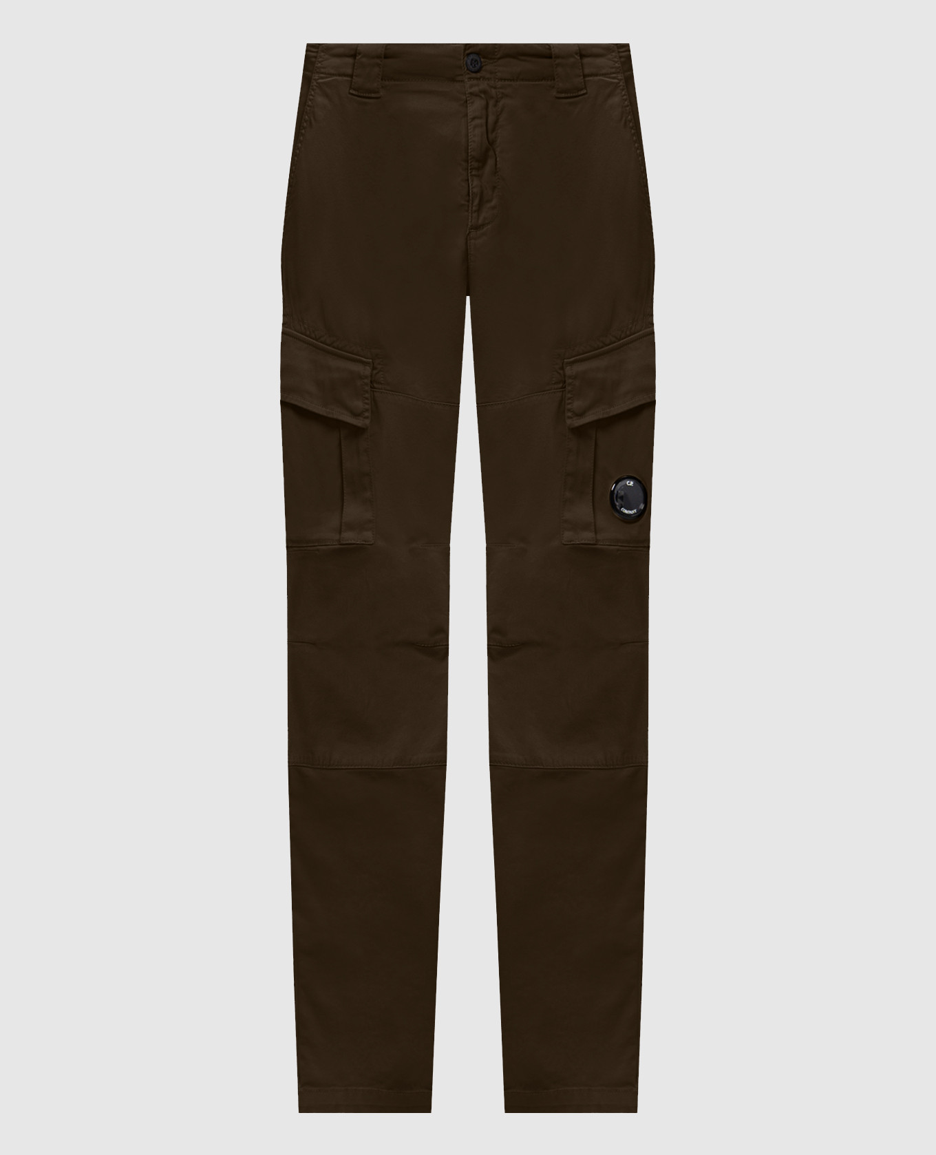 Khaki cargo pants with logo patch C.P. Company