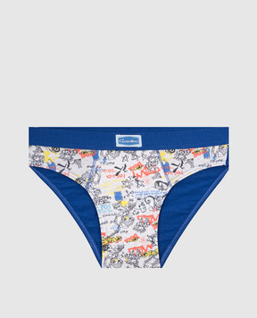 RiminiVeste Gasolino children's blue briefs with a print U3519