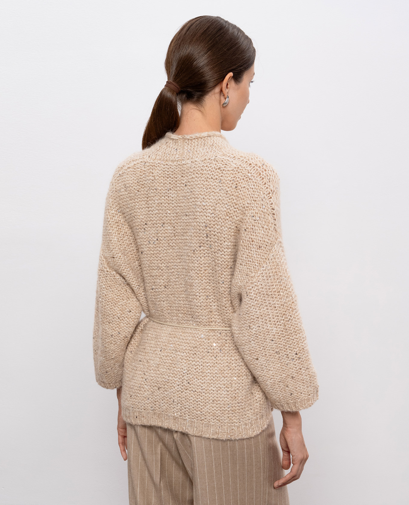 

Beige alpaca cardigan with sequins Peserico