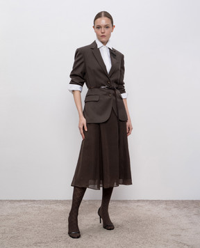 Brunello Cucinelli Brown silk skirt MP940G3877