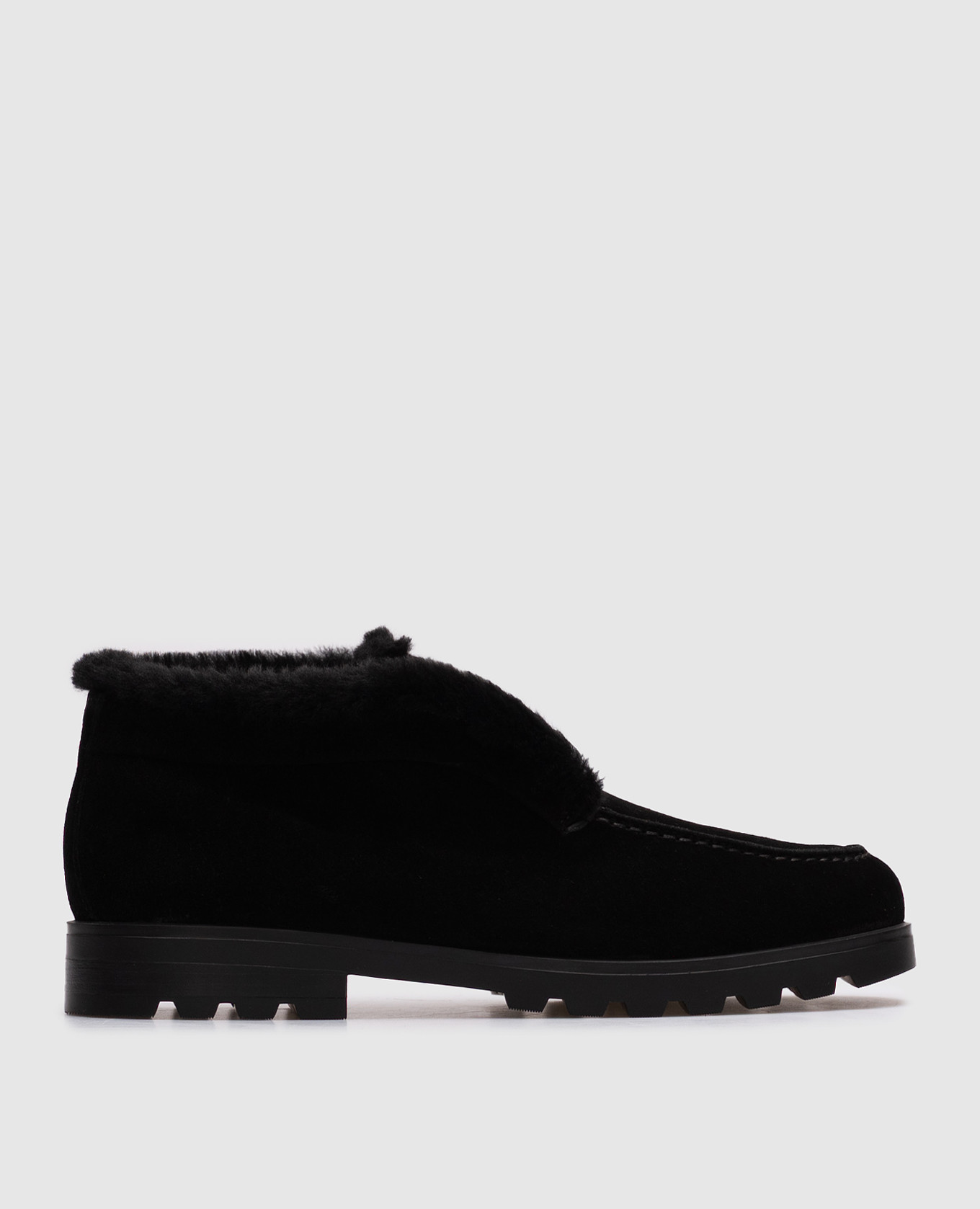 

Black suede deserts with fur Santoni