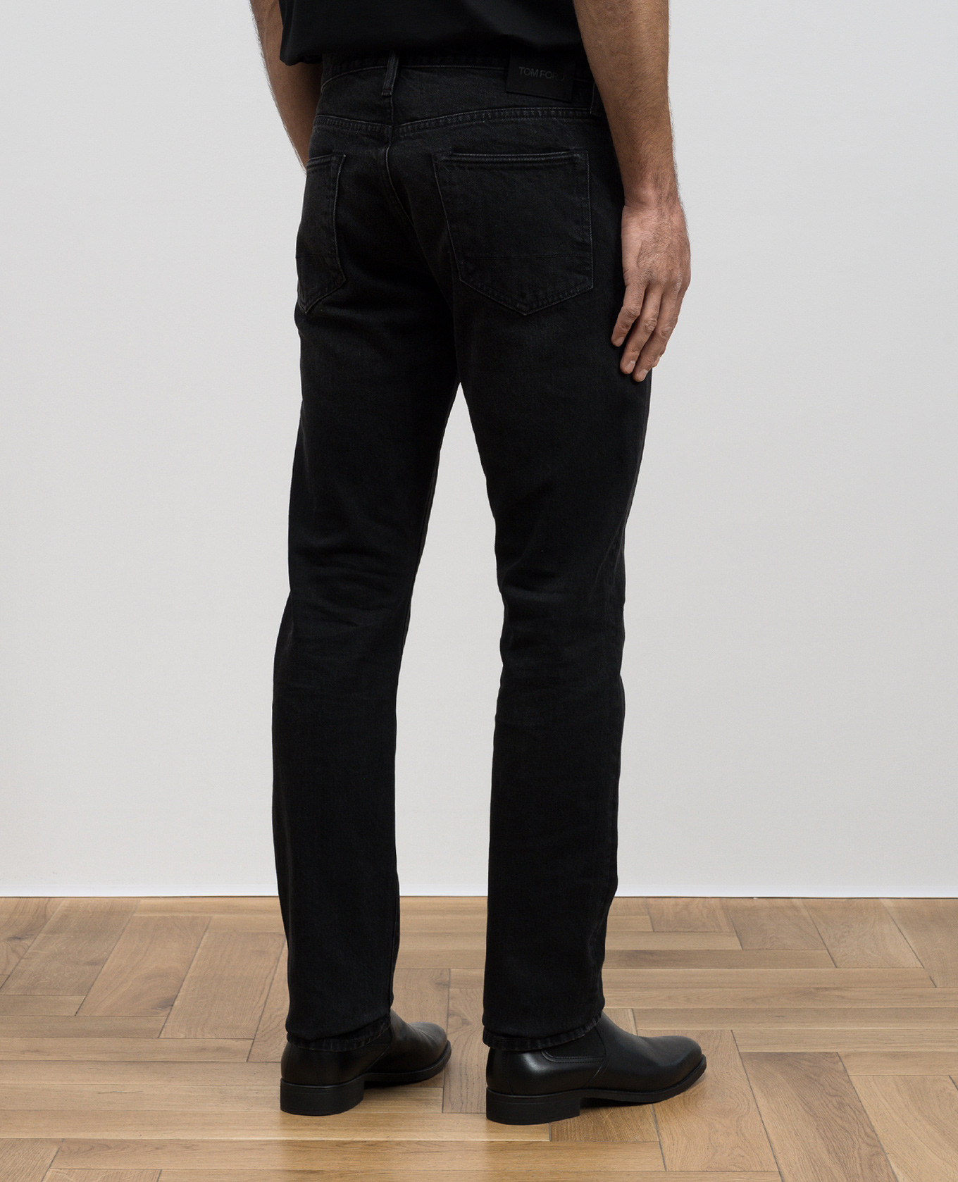 

Black jeans with logo patch Tom Ford