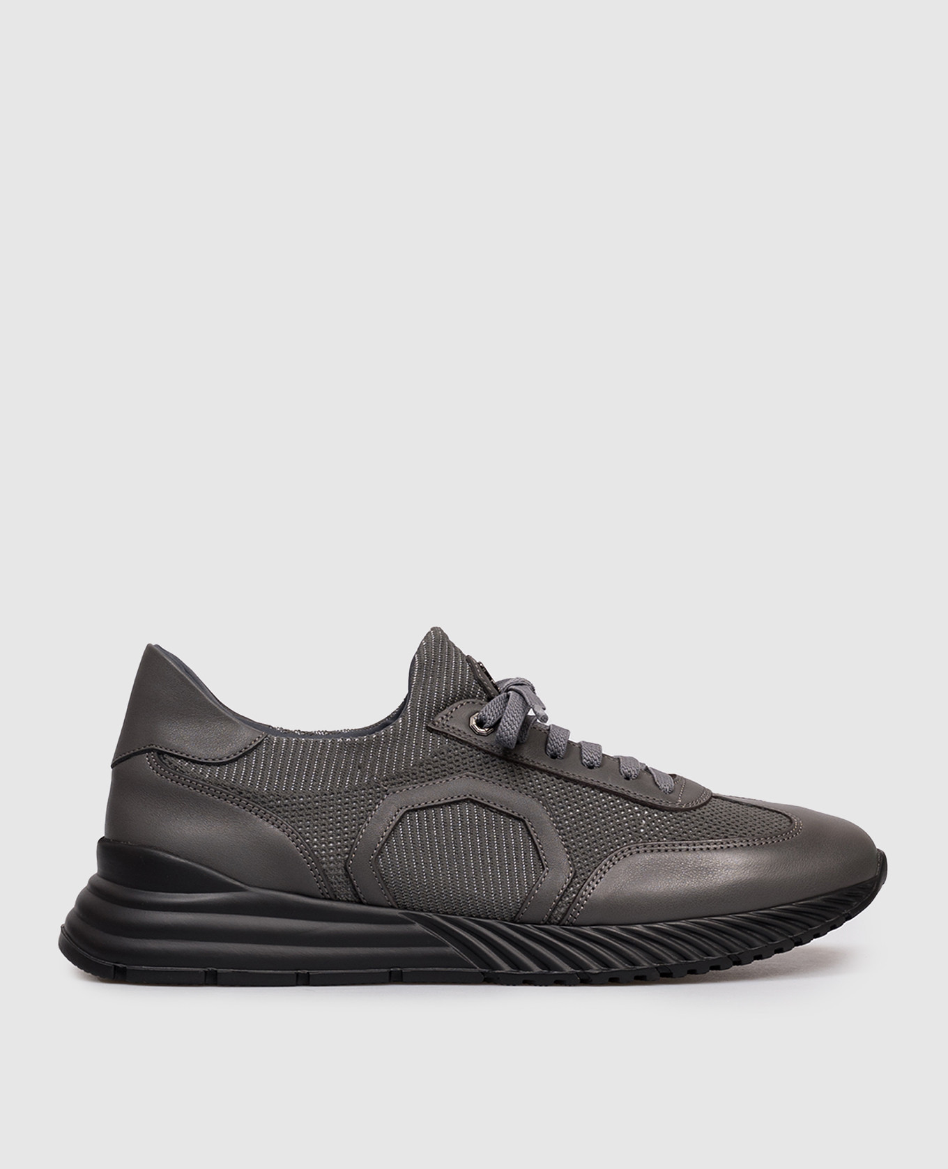 Grey combination sneakers with logo Stefano Ricci