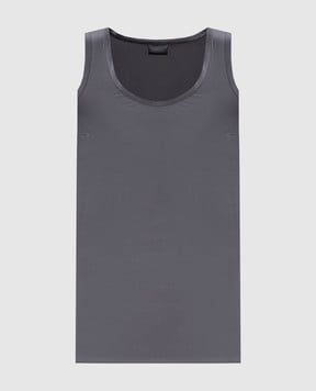 Brunello Cucinelli Grey silk straight-cut top M0C59E0600