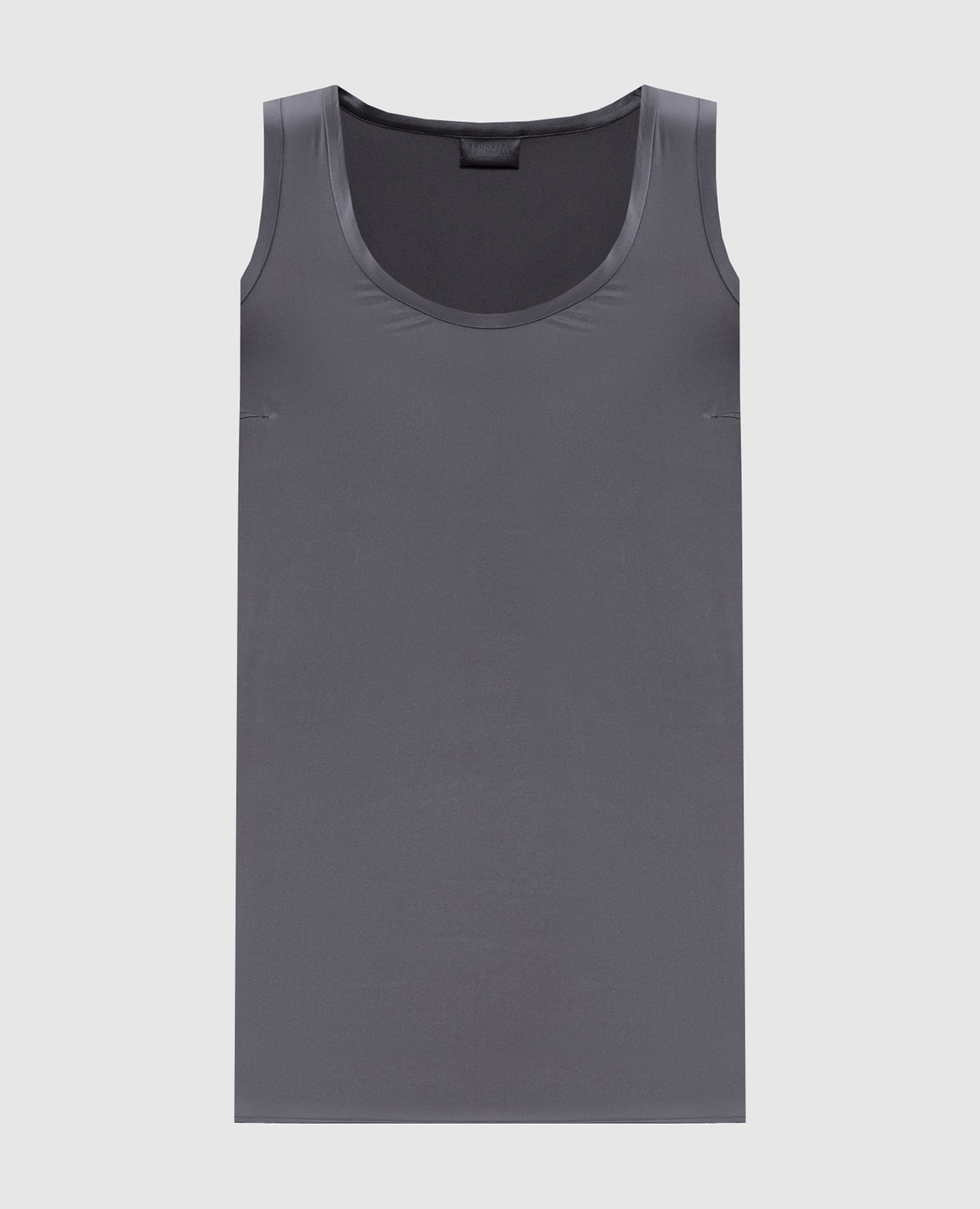 Grey silk straight-cut top Brunello Cucinelli