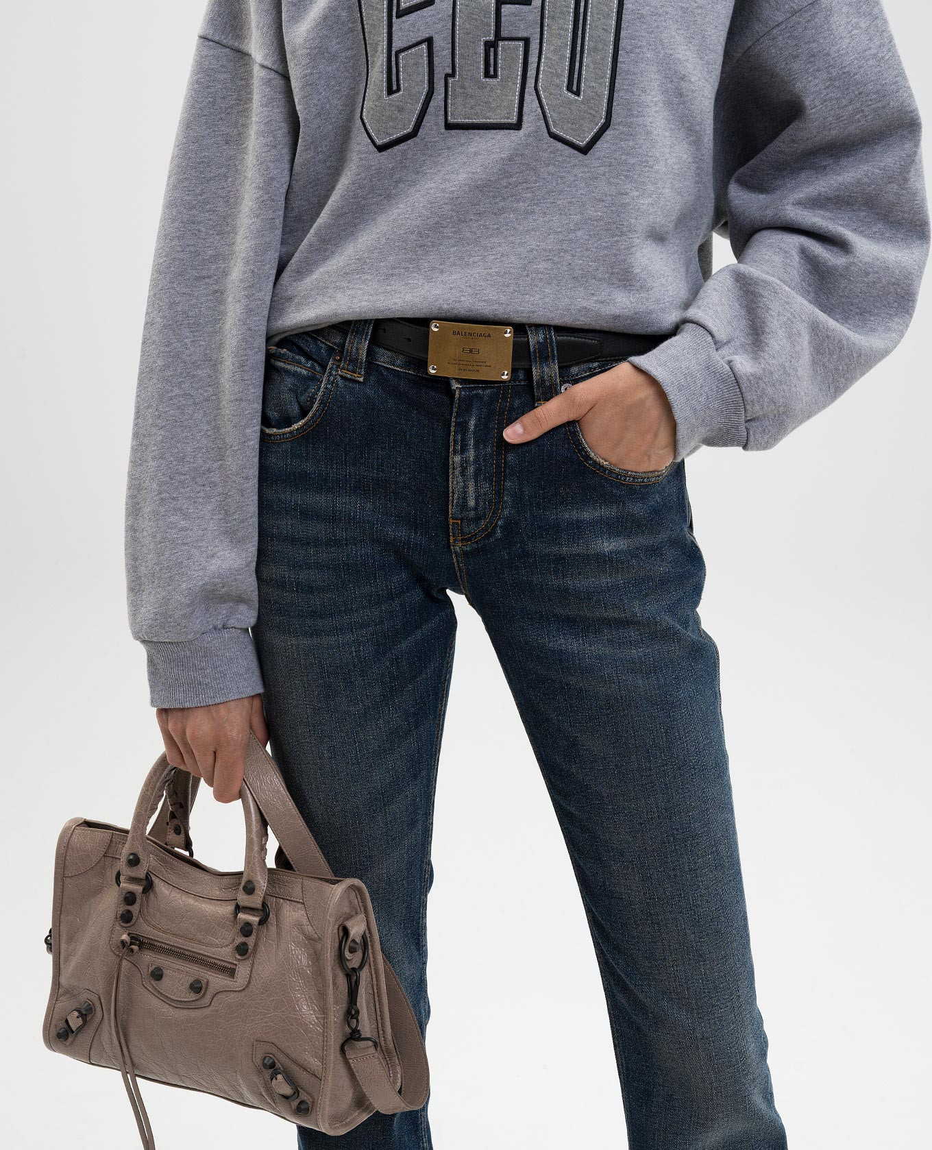 

Black Lola leather belt with logo Balenciaga