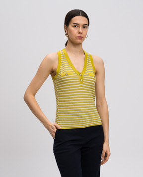 Twinset Green striped top with lurex 251AP3021