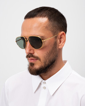 Bottega Veneta Golden aviator sunglasses 800160V4450