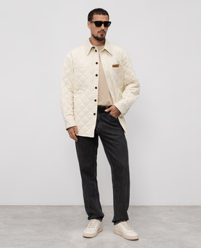 Bottega Veneta Beige quilted shirt jacket 837036V5O60