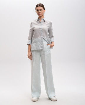 Peserico Blue linen pants P0433502606