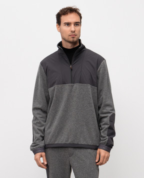 Sease Grey wool and cashmere sweatshirt with zipper WT033TJ127