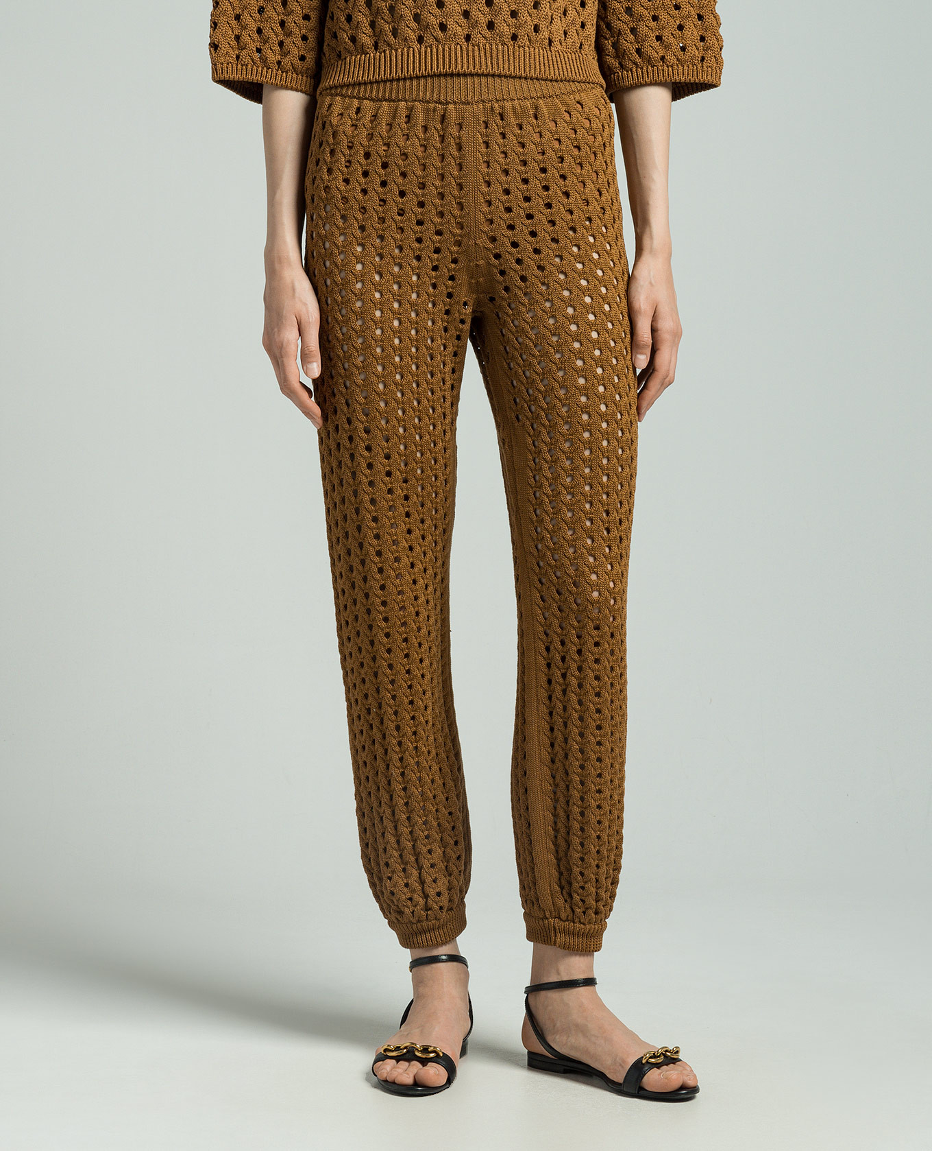 

Brown openwork joggers CECINA Max Mara