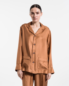 Tom Ford Brown silk blouse CA3282FAX1426