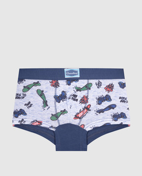 RiminiVeste Gasolino baby blue boxer briefs with logo patch print U3700