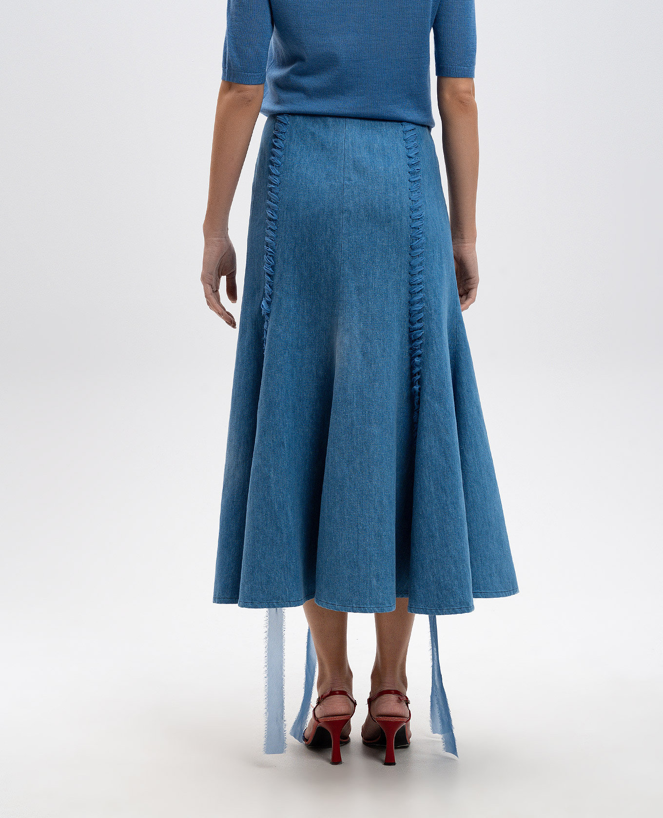 

Blue Dion midi skirt with linen Gabriela Hearst