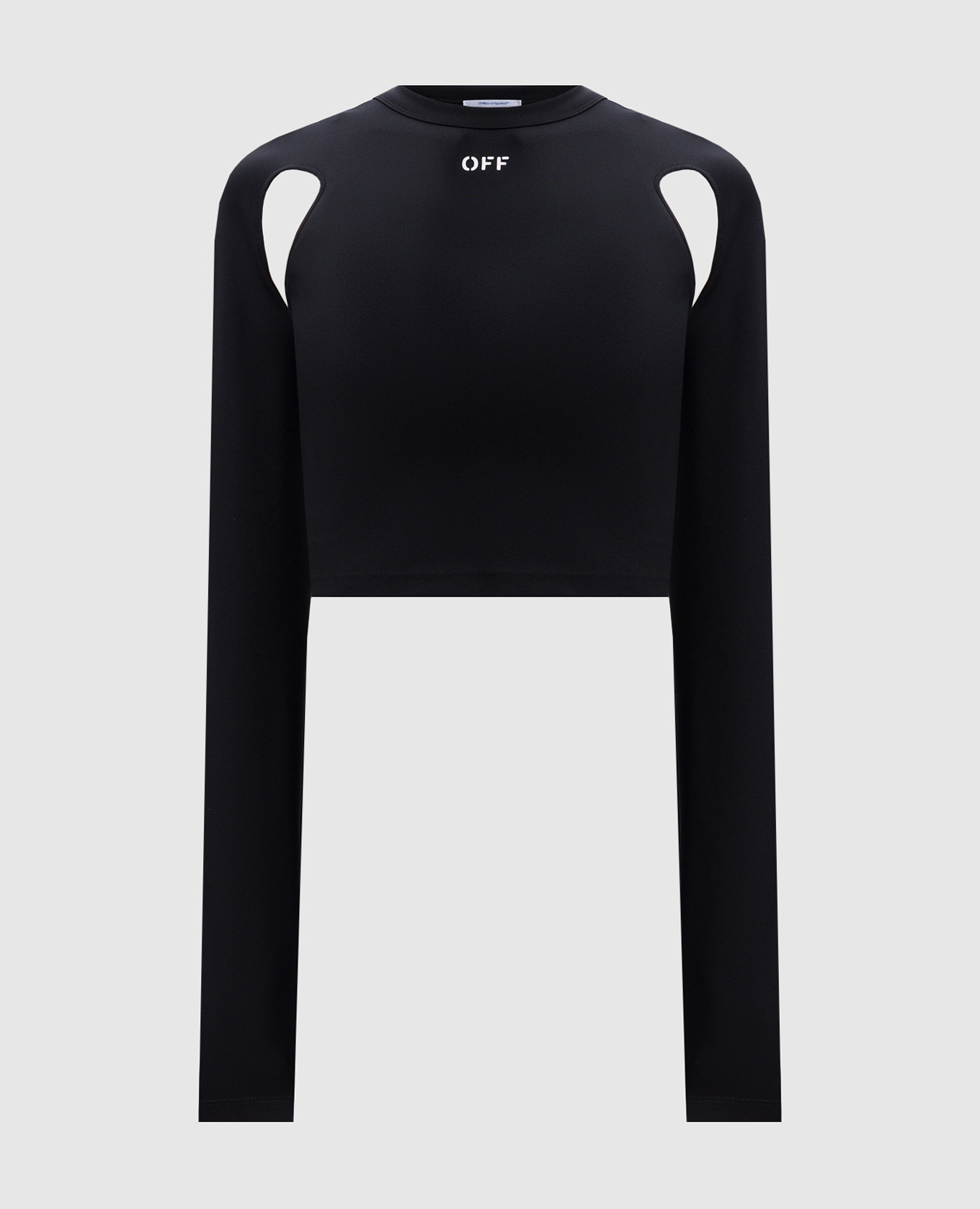 Black crop top with logo print Off-White