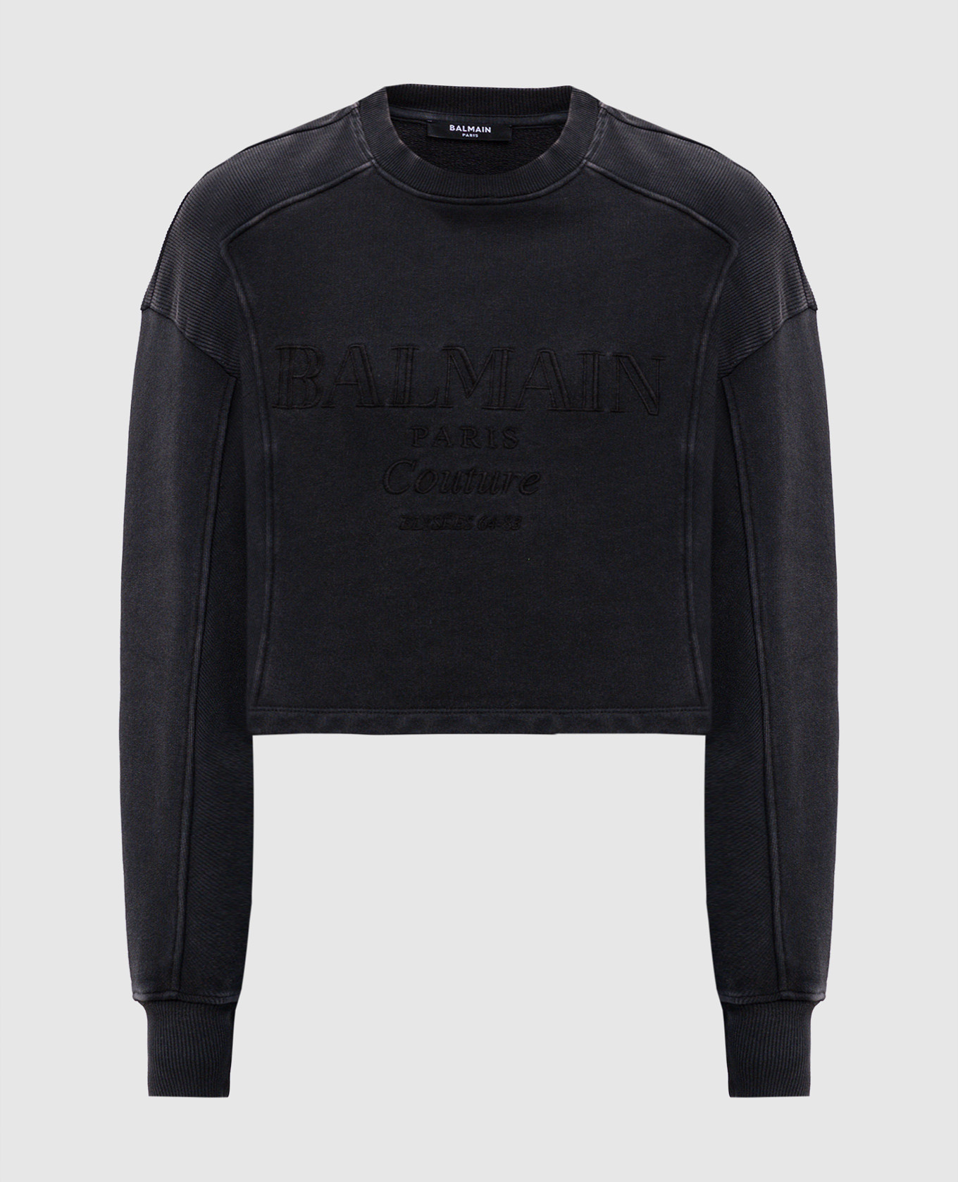 Grey sweatshirt with logo embroidery Balmain