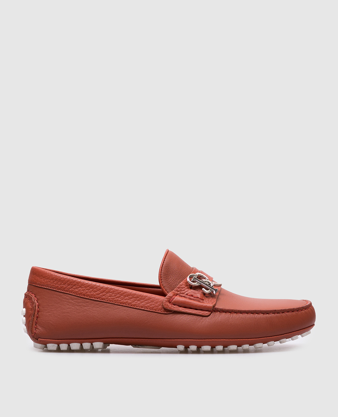 

Orange leather loafers with monogram logo Stefano Ricci